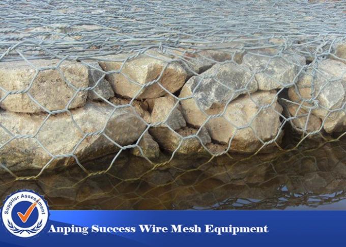 Argenti la gabbia della maglia del gabbione/la rete metallica galvanizzate gabbia della pietra facili installano